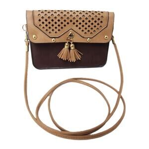 Urban Energy Tan and Brown Crossbody Clutch Bag Walk on the Wild Side